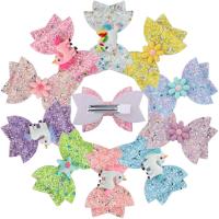 tissu Clip bec, avec Paillettes & plastique & fer, Noeud papillon, Placage de couleur argentée, pour les enfants, plus de couleurs à choisir, 76.20x50.80mm, Vendu par PC