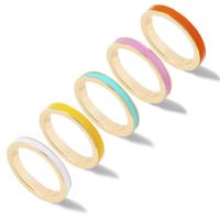 Juego de anillos de aleación de zinc, anillo de dedo, Donut, chapado en color dorado, diverso tamaño para la opción & para mujer & esmalte, color mixto, libre de níquel, plomo & cadmio, aproximado 5PCs/Set, Vendido por Set