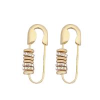 Zinc Alloy Drop Earrings with Brass Safety Pin plated for woman & with rhinestone nickel lead & cadmium free Sold By Pair