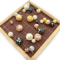 Pingentes de conchas de mosaico natural, concha, with cobre, Roda, cromado de cor dourada, DIY, dourado, 8-14mm, vendido por PC