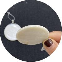 Shell Pendants with Rhinestone Clay Pave & Brass Round silver color plated DIY white 40mm Sold By PC