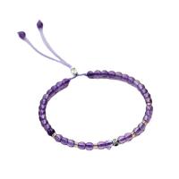 Amethyst Bracelet fashion jewelry & adjustable 4mm Length 18-22 cm Sold By PC