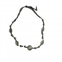 Colar de jóias de liga de zinco, with resina, with 2.1inch extender chain, cromado de cor platina, joias de moda & para mulher, comprimento Aprox 14.7 inchaltura, vendido por PC