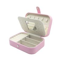 Multifunctional Jewelry Box PU Leather with Flocking Fabric portable & dustproof & with mirror & for woman Sold By PC