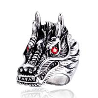 Палец кольцо из нержавеющей стали, Нержавеющая сталь 304, Дракон, разный размер для выбора & Мужский, оригинальный цвет, 35mm, размер:7-13, продается PC