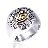 Rozsdamentes acél Finger Ring, 304 rozsdamentes acél, különböző méretű a választás & az ember, több színt a választás, 21mm, Méret:7-13, Által értékesített PC