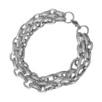 Stainless Steel Jewelry Bracelet, multilayer & Unisex, original color, Length:Approx 9.3 Inch, Sold By PC