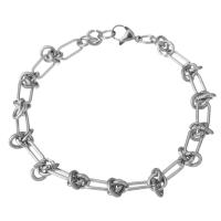 Stainless Steel Jewelry Bracelet Unisex original color Length Approx 8.5 Inch Sold By PC