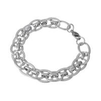 Stainless Steel Jewelry Bracelet Unisex original color Length Approx 8.4 Inch Sold By PC