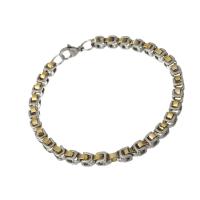 Stainless Steel Jewelry Bracelet, plated, Unisex, two different colored, Length:Approx 8.5 Inch, Sold By PC