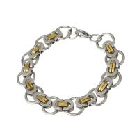 Stainless Steel Jewelry Bracelet plated Unisex two different colored Length Approx 8.1 Inch Sold By PC
