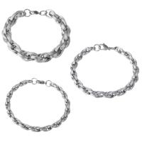 Stainless Steel Jewelry Bracelet, Unisex & different size for choice, original color, Length:Approx 8.8 Inch, Sold By PC