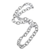 Stainless Steel Chain Necklace, platinum color plated, Unisex, Length:Approx 21.5 Inch, Sold By PC