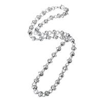 Stainless Steel Chain Necklace platinum color plated Unisex Length Approx 22 Inch Sold By PC