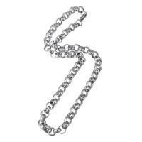 Stainless Steel Chain Necklace, platinum color plated, Unisex, Length:Approx 22 Inch, Sold By PC