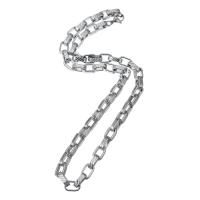 Stainless Steel Chain Necklace, platinum color plated, Unisex, Length:Approx 22 Inch, Sold By PC
