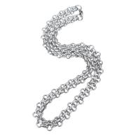 Stainless Steel Chain Necklace platinum color plated Unisex Length Approx 22 Inch Sold By PC