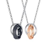 Couple Necklace, Stainless Steel, with 1.97inch extender chain, plated, Unisex, more colors for choice, Length:Approx 19.69 Inch, Approx 17.72 Inch, Sold By PC