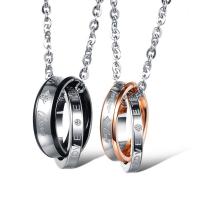 Couple Necklace Stainless Steel with 1.97inch extender chain plated Unisex Length Approx 19.69 Inch Approx 17.72 Inch Sold By PC