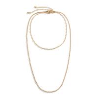 Iron Necklaces, with 2.7inch extender chain, plated, 2 pieces & for woman, more colors for choice, nickel, lead & cadmium free, Length:Approx 13.8 Inch, Approx 23.6 Inch, Sold By Set