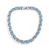 Zinc Alloy smykker halskæde, forgyldt, forskellige stilarter for valg & for kvinde & emalje & med rhinestone, flere farver til valg, nikkel, bly & cadmium fri, Længde Ca. 15.7 inch, Ca. 9 inch, Solgt af PC