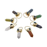 Gemstone Pendants Jewelry, Brass, with Gemstone, more colors for choice, 42x32x11mm, Sold By PC