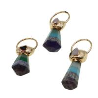 Gemstone Pendants Jewelry, Brass, with Gemstone, mixed colors, 20-35mm, Sold By PC
