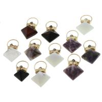 Gemstone Pendants Jewelry, Brass, with Gemstone, more colors for choice, 20-40mm, Sold By PC