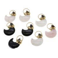Gioielli ciondoli con gemme, ottone, with pietra preziosa, Luna, nessuno, 47x32x11mm, Venduto da PC