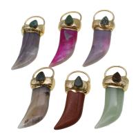 Gemstone Pendants Jewelry, Brass, with Gemstone, more colors for choice, 10-40mm, Sold By PC
