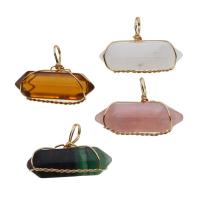 Gemstone Pendants Jewelry, Brass, with Gemstone, more colors for choice, 10-35mm, Sold By PC
