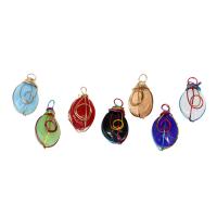 Gemstone Pendants Jewelry, Brass, with Gemstone, more colors for choice, 23x12x8mm, Sold By PC