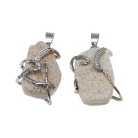 Bijoux Pendentifs en pierres gemmes, laiton, avec pierre gemme, couleurs mélangées, 32x21x14mm, Vendu par PC