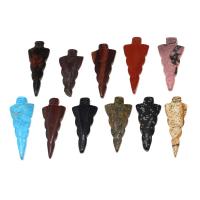 Gemstone Pendants Jewelry, no hole, more colors for choice, 43x19x8mm, Sold By PC