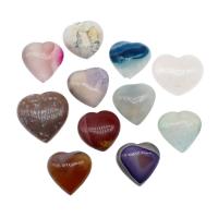 Natural Gemstone Cabochons, Heart, more colors for choice, 25x25x13mm, Sold By PC