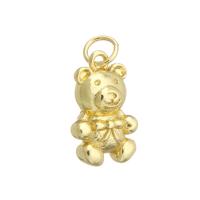 Bijoux pendentifs en laiton, ours, Placage de couleur d'or, DIY, doré, 10x15.50x4.50mm, Trou:Environ 3mm, 10PC/lot, Vendu par lot