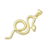 Bijoux pendentifs en laiton, serpent, Placage de couleur d'or, DIY, doré, 15x31x2mm, Trou:Environ 3mm, 10PC/lot, Vendu par lot