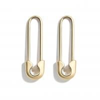 Zinc Alloy Stud Earring Safety Pin plated for woman nickel lead & cadmium free Sold By Pair