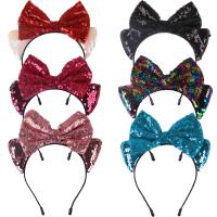 Cloth Hair Band with Sequins & Plastic Bowknot cute & for children 139.70mm Sold By PC