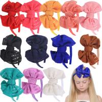 Cloth Hair Band, with Plastic, Bowknot, cute & for children & hollow, more colors for choice, 139.70x114.30mm, Sold By PC