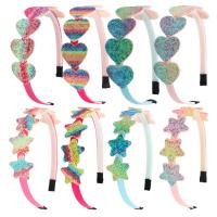 Plastic Hair Band, met pailletten, Cute & kleur voor de kleurovergang & voor kinderen, meer kleuren voor de keuze, 139.70mm, Verkocht door PC