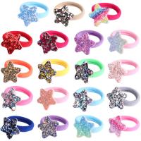 Nylon Hair Jewelry Elastic with Sequins Star cute & gradient color & for children Sold By PC