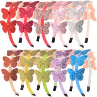 Plastic Hair Band, med pailletter, Butterfly, Nuttet & for børn, flere farver til valg, 139.70x114.30mm, Solgt af PC