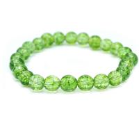 Olive Quartz Bracelet Round Unisex & radiation protection green 8mm Length Approx 7.48 Inch Sold By PC
