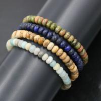 Bracelets de pierres précieuses, Pierre naturelle, abaque, Réglable & unisexe, plus de couleurs à choisir, 4x6mm, Longueur:Environ 7.09 pouce, Vendu par PC
