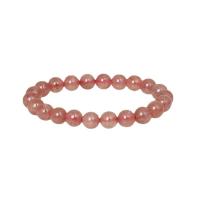 Strawberry Quartz Bracelet, Round, Unisex & different size for choice & radiation protection, pink, Length:Approx 7.09 Inch, Sold By PC