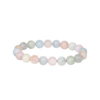 Morganite Bracelet, Round, vintage & Unisex & different size for choice & radiation protection, multi-colored, Length:Approx 7.09 Inch, Sold By PC
