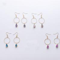 Agate Earring Brass with Agate silver color plated fashion jewelry nickel lead & cadmium free Sold By Pair