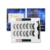 False Eyelashes, Chemical Fiber, with magnetic & for woman, 202x153x17mm, 7Pairs/Set, Sold By Set