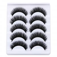 False Eyelashes, Artificial Fibre, 3D effect & for woman, black, 11mm, 85x105x15mm, 5Pairs/Set, Sold By Set